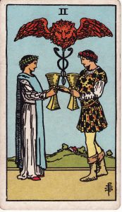 Two of Cups from tarot minor arcana