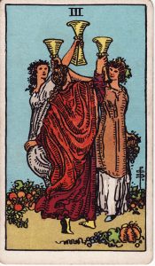 Three of Cups from tarot minor arcana