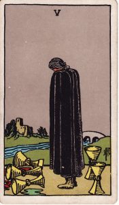 Five of Cups from tarot minor arcana