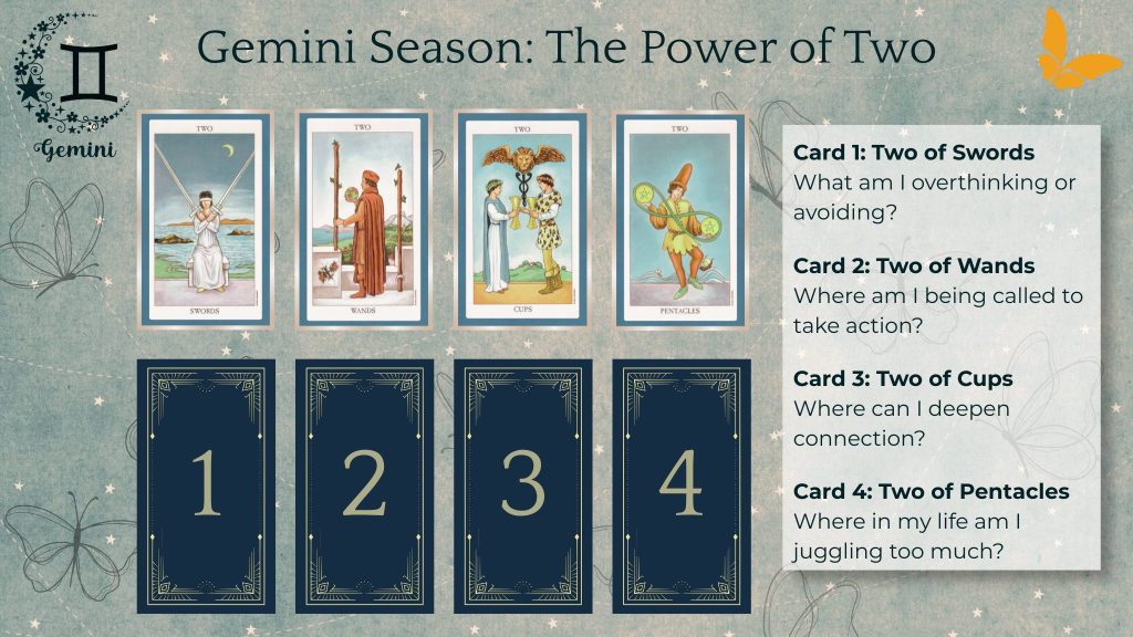 Gemini Season tarot spread: The Power of Two