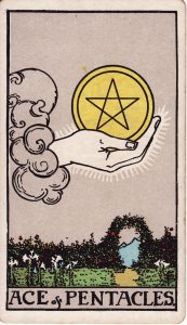 Ace of Pentacles from tarot minor arcana