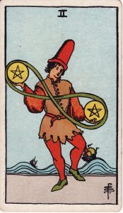 Two of Pentacles from tarot minor arcana