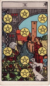 Ten of Pentacles from tarot minor arcana