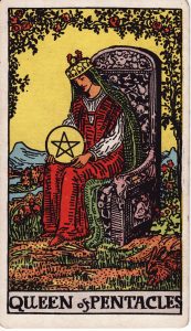 Queen of Pentacles from tarot minor arcana