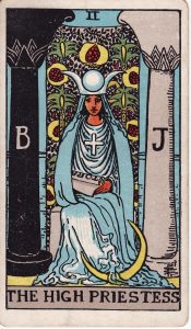 The High Priestess, a major arcana tarot card
