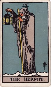 The Hermit, a major arcana tarot card