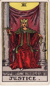 Justice, a major arcana tarot card