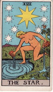 The Star card, a major arcana tarot card