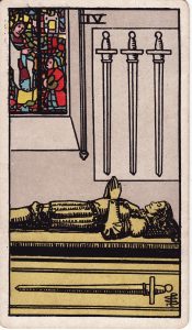 Four of Swords from tarot minor arcana