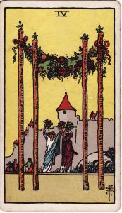 Four of Wands from tarot minor arcana