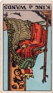 King of Wands Reversed from tarot minor arcana