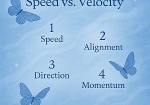 Speed vs. Velocity graphic. Motion with direction.